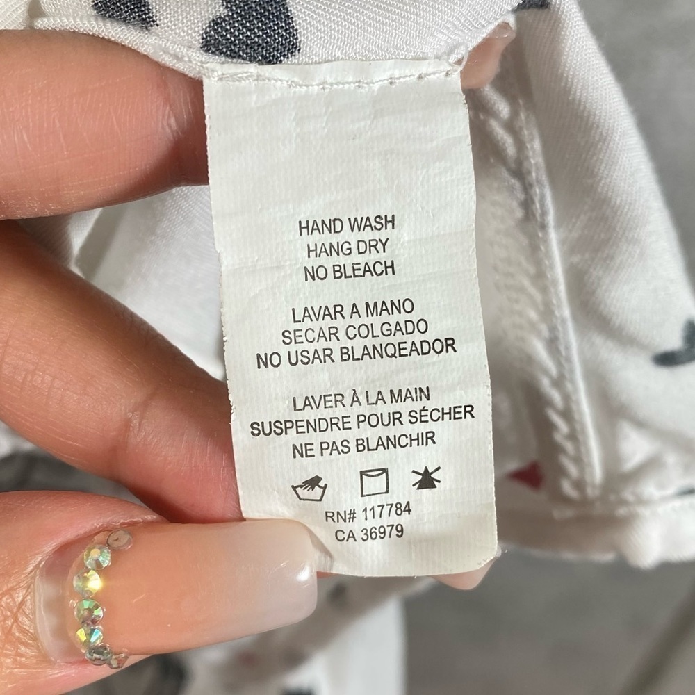 Rails Rosci Black And Red Heart Print Collared Bu… - image 4